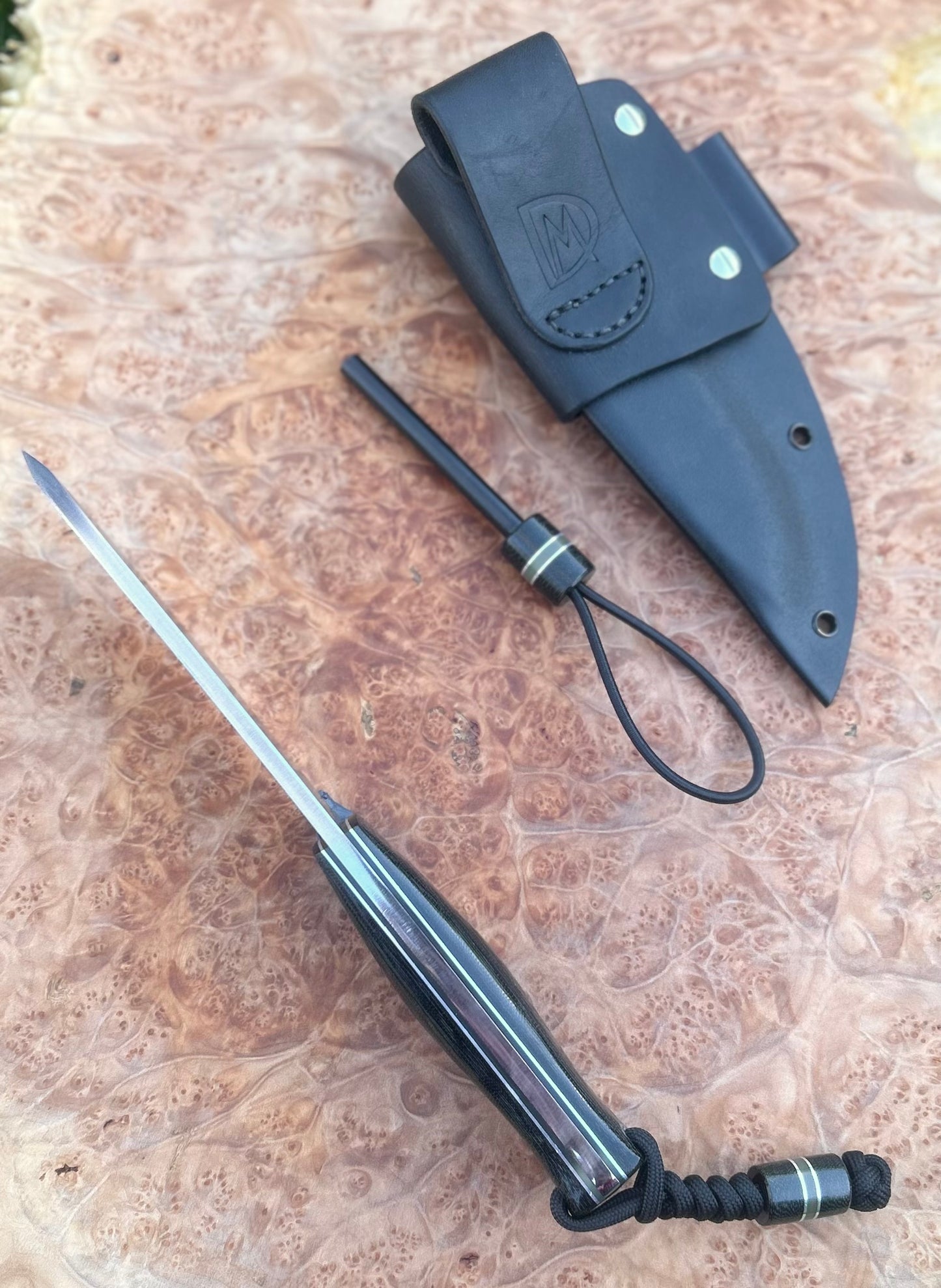 Endure Bushcrafter (black canvas micarta with jade G10 liners)