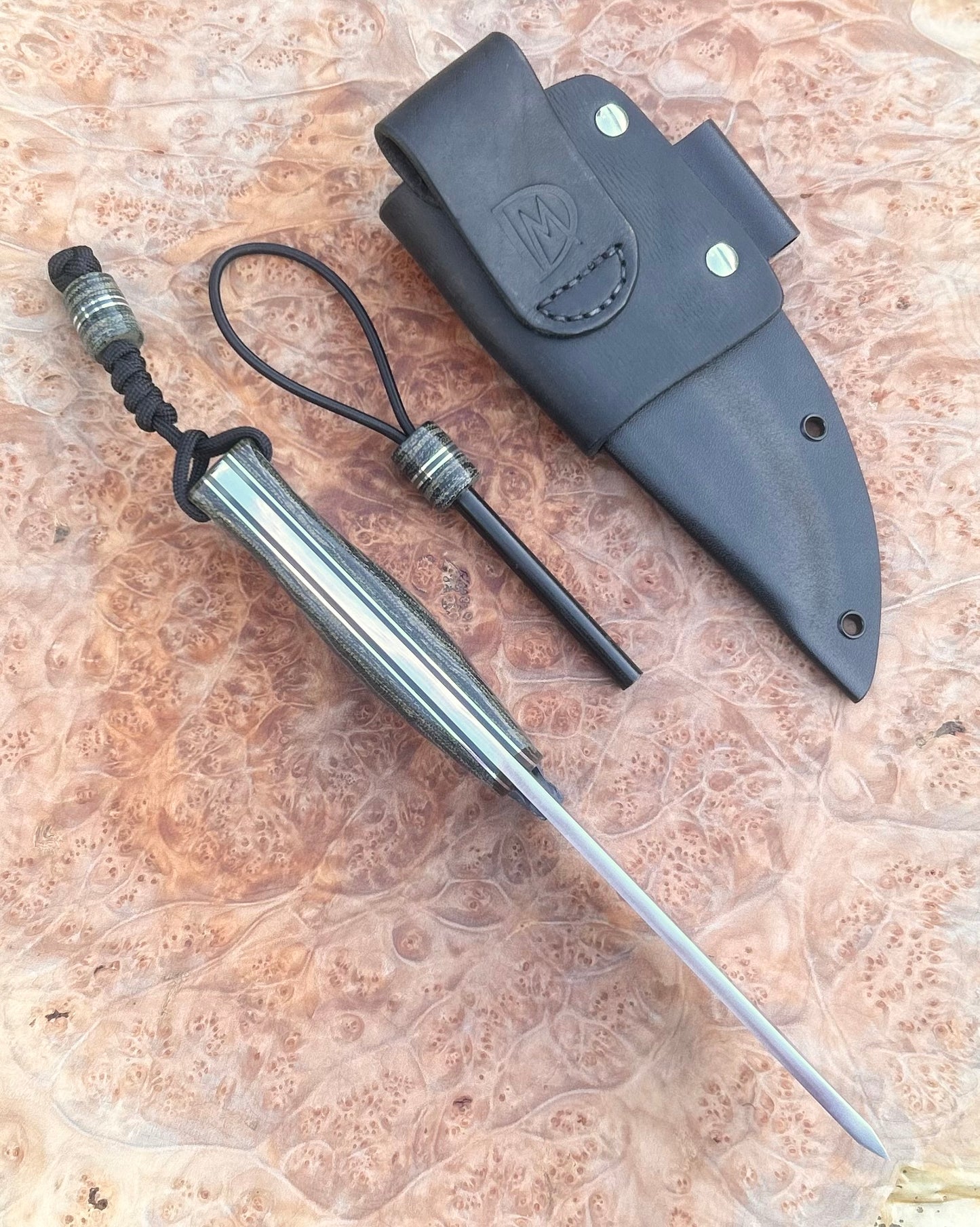 Endure Bushcraft (camo micarta with jade G10 liners)